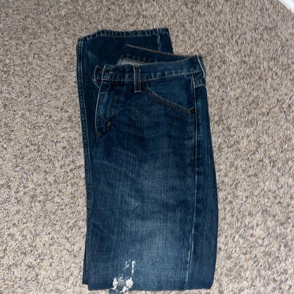 Levi Strauss and co used work jeans for men.